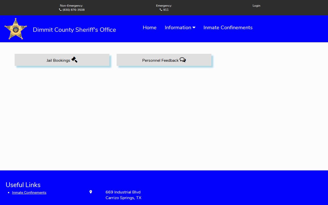 Dimmit County official Citizen Connect booking-record portal